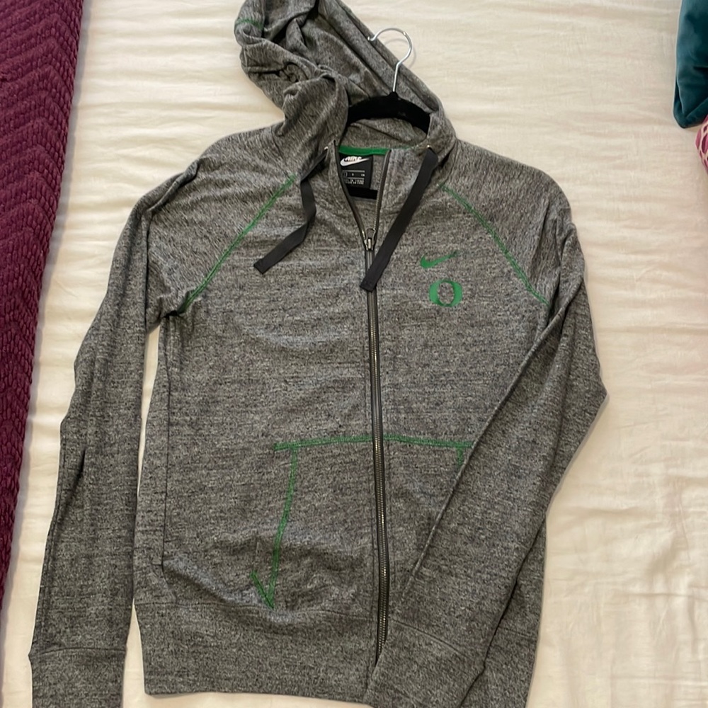 Nike Varsity Heather gray zip up hoodie lightweight jacket size S
